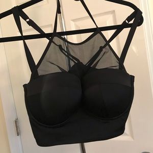 TORRID BLACK HALTER MESH PUSH-UP BIKINI TOP
